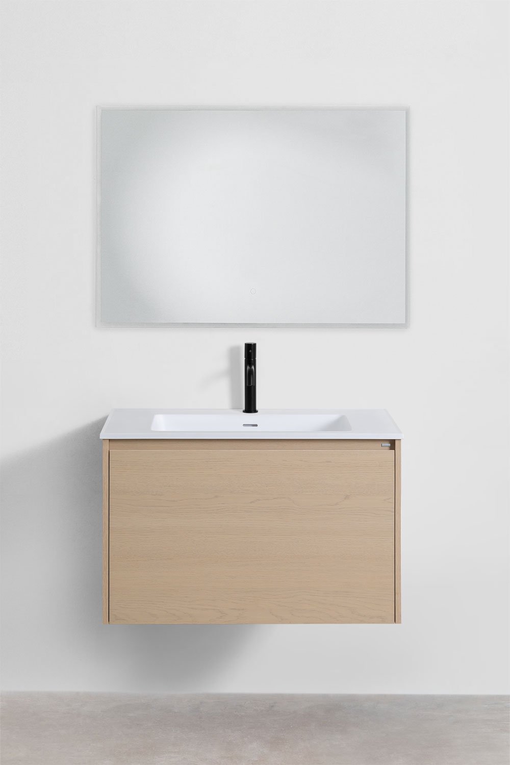 Set di mobili da bagno in legno con lavabo integrato Jacob, immagine della galleria 2