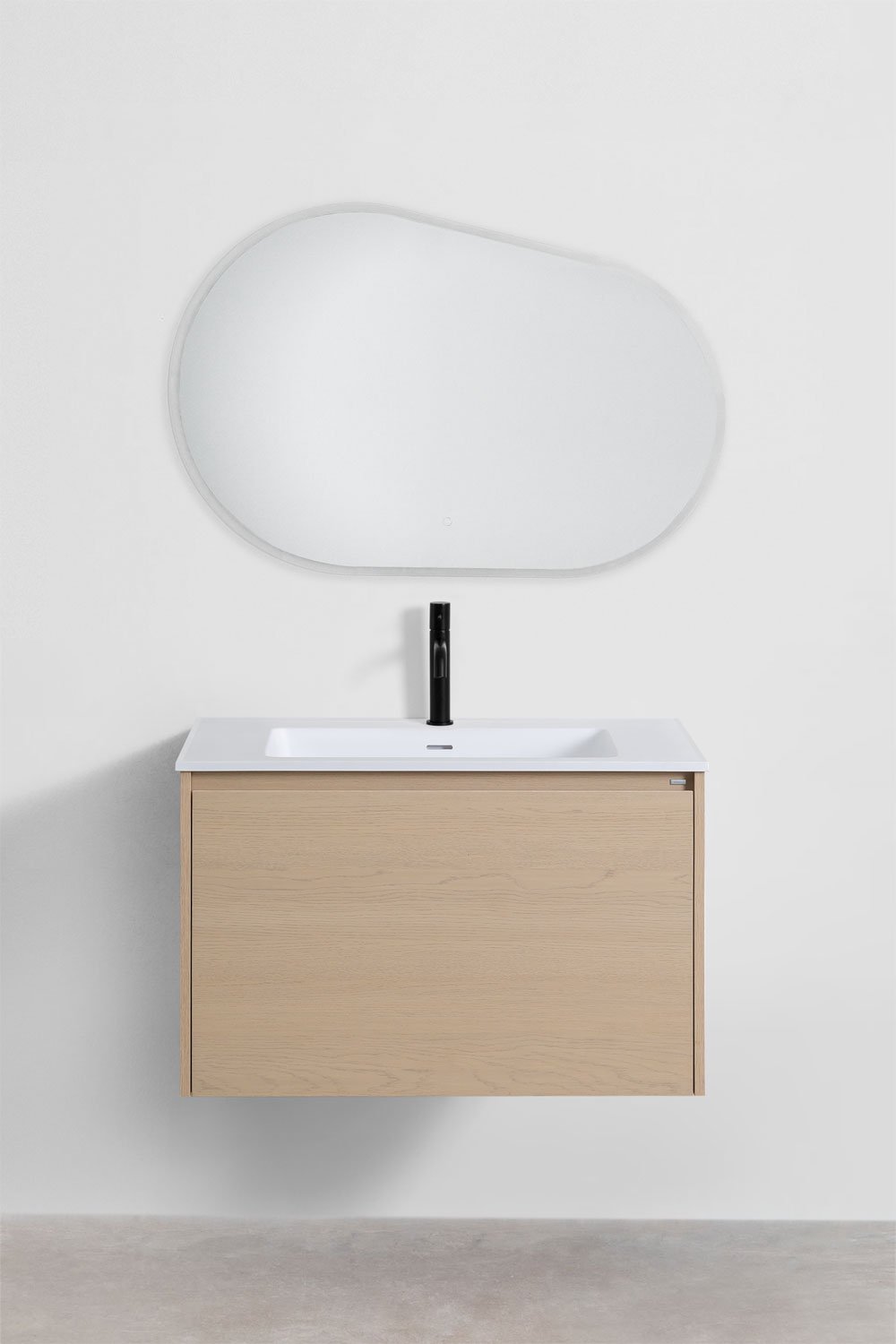 Set di mobili da bagno in legno con lavabo integrato Jacob, immagine della galleria 2