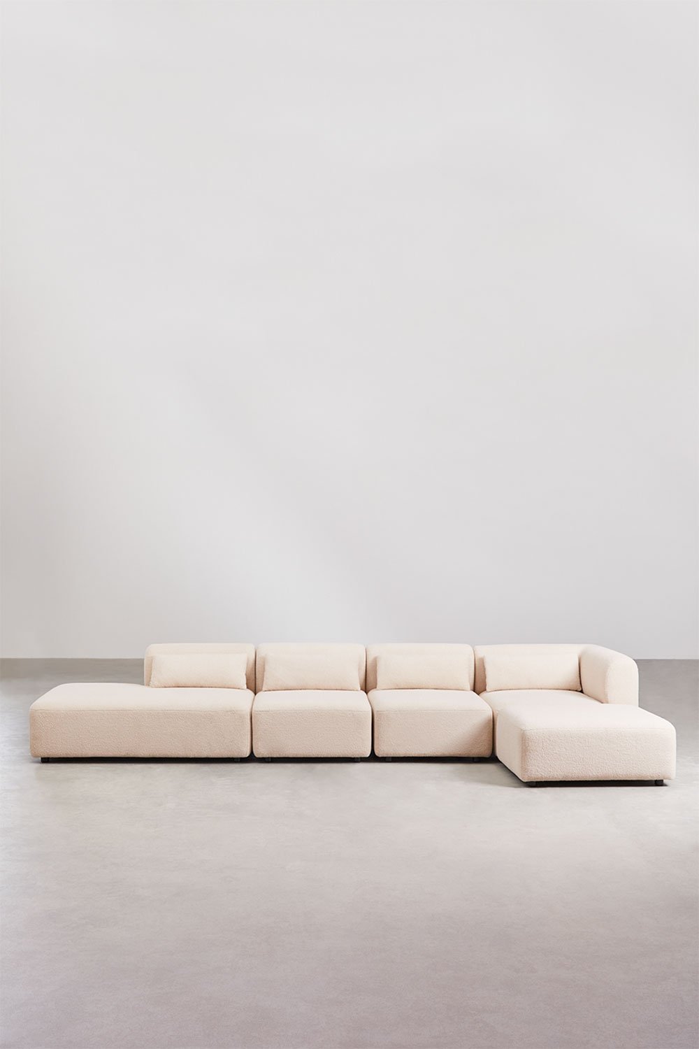 Divano angolare Fogler a 4 pezzi con chaise longue sinistra e pouf, immagine della galleria 3