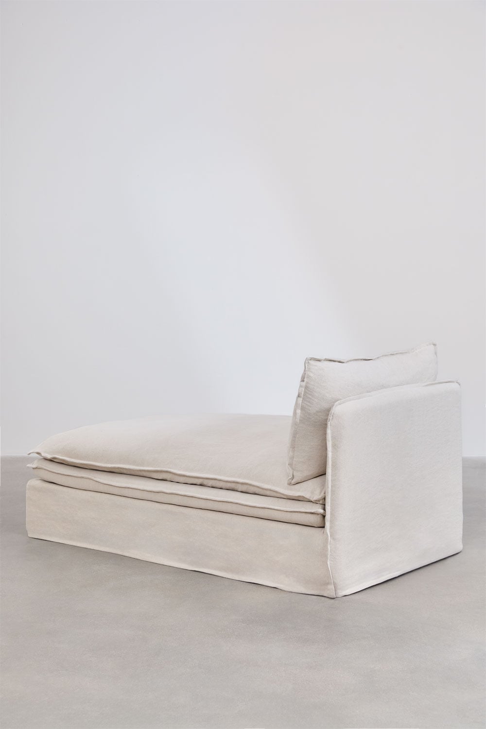 Modulo chaise longue per divano modulare in lino e cotone Grace, immagine della galleria 4