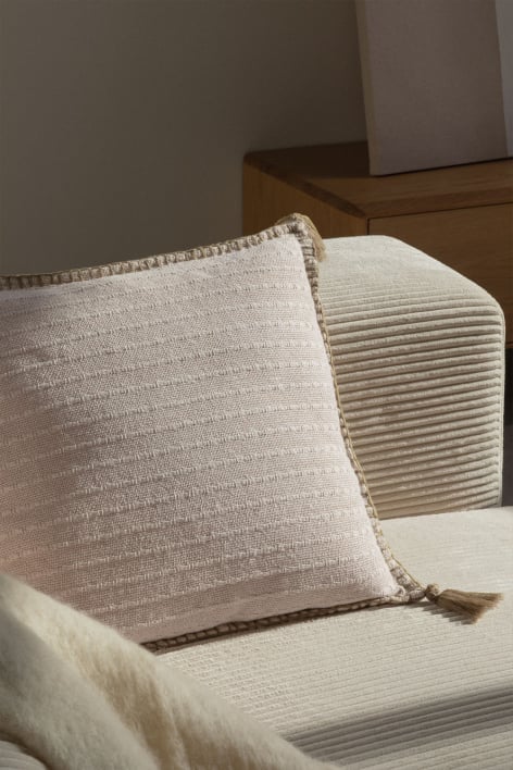 Cuscino quadrato in cotone e lino (45x45 cm) Gautier - Beige Lino