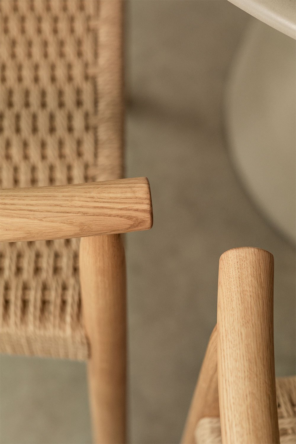 Confezione da 4 Sedie da Pranzo in Legno di Rovere e Corda Intrecciata Mara, immagine della galleria 2