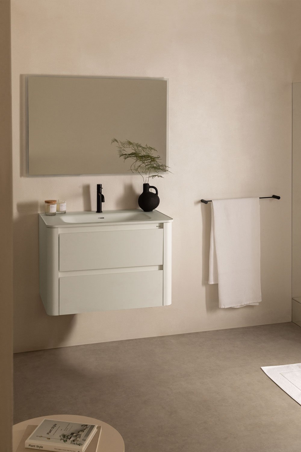 Set mobili da bagno in legno con lavabo integrato e specchio Egerton , immagine della galleria 1