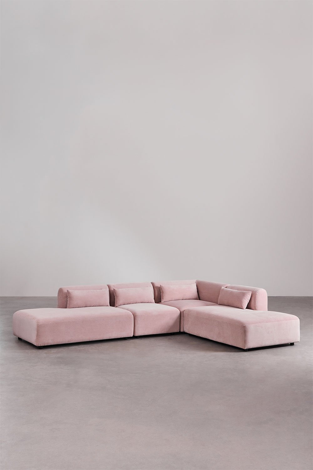 Divano modulare angolare Fogler in 4 pezzi con doppia chaise lounge, immagine della galleria 1