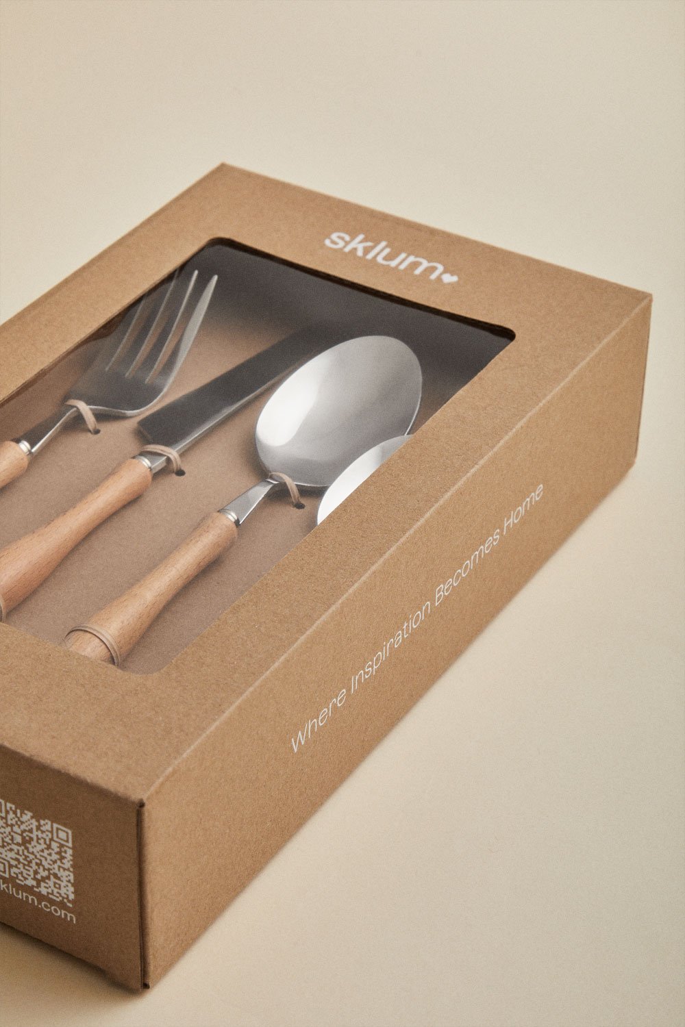 Set di posate in acciaio inossidabile con manico in legno di faggio, 16 pezzi Midra, immagine della galleria 7