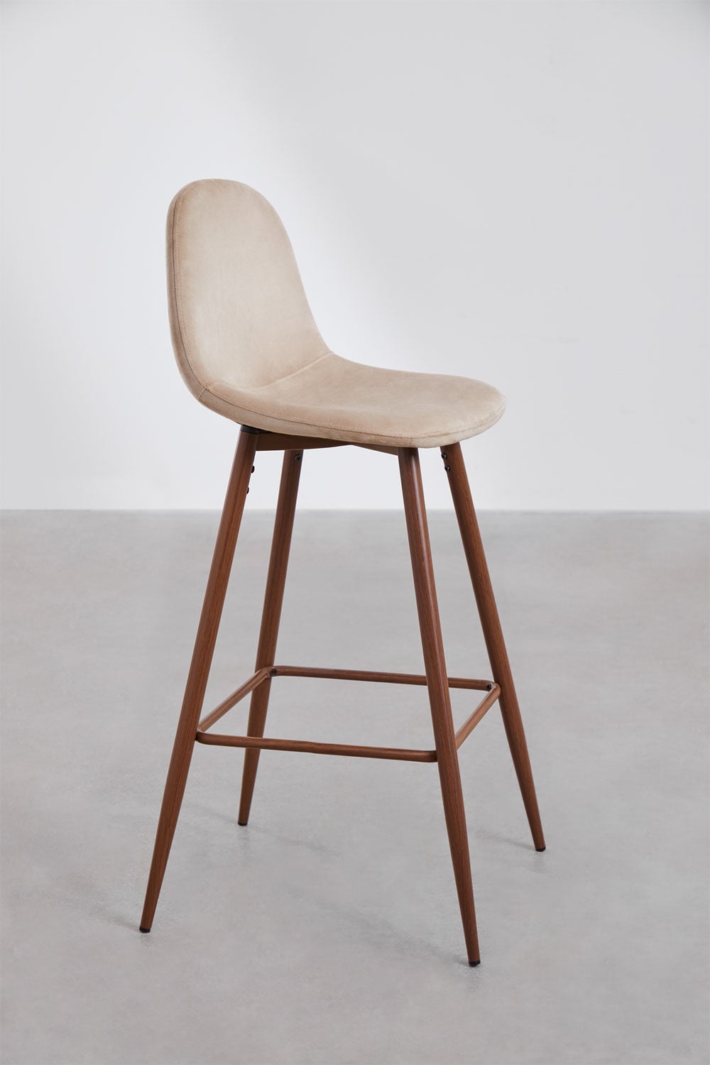 Sgabello alto Glamm in velluto, immagine della galleria 3