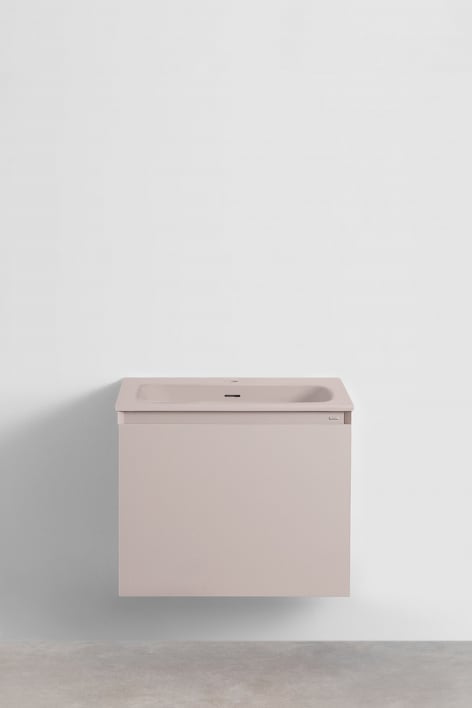 Set mobili da bagno in legno Macrae con lavabo integrato - Beige Lino