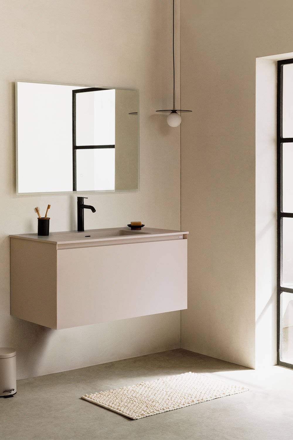 Set mobili da bagno in legno Macrae con lavabo integrato    , immagine della galleria 1