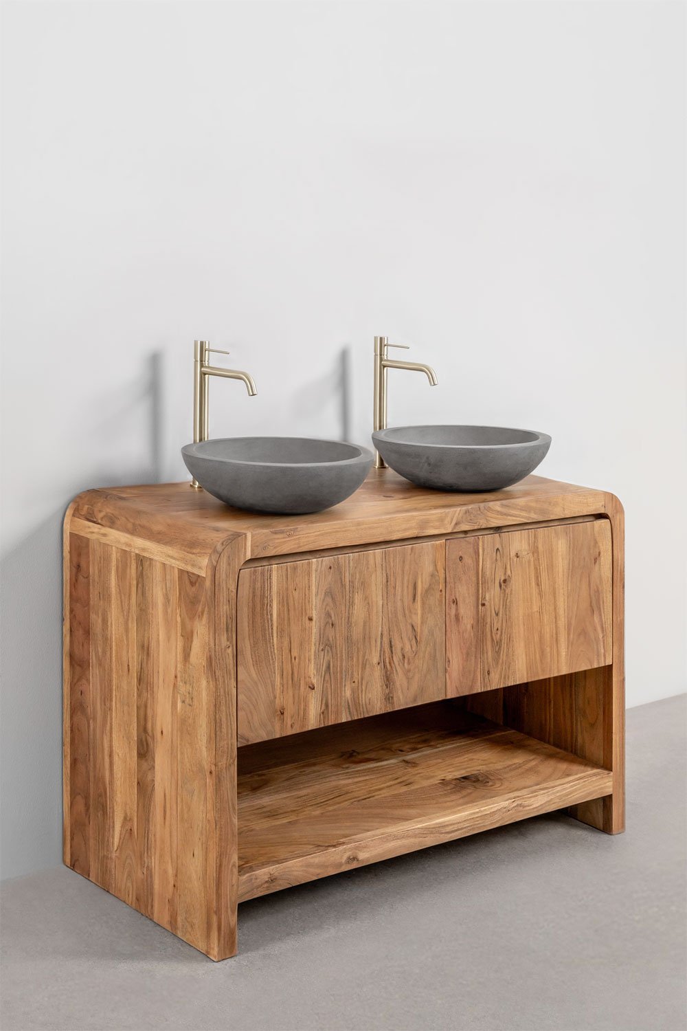 Set di mobili da bagno in legno di acacia Vacry, immagine della galleria 3