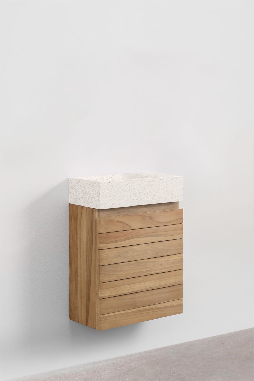 Set Arredo Bagno in Legno Teak con Lavabo Integrato in Cemento Napier , immagine della galleria 3