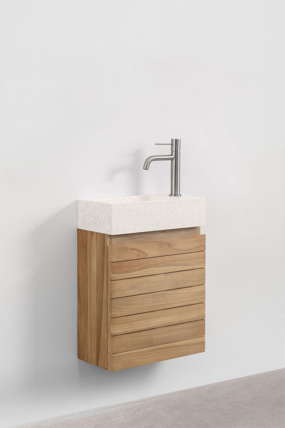 Set Arredo Bagno in Legno Teak con Lavabo Integrato in Cemento Napier , immagine della galleria 3