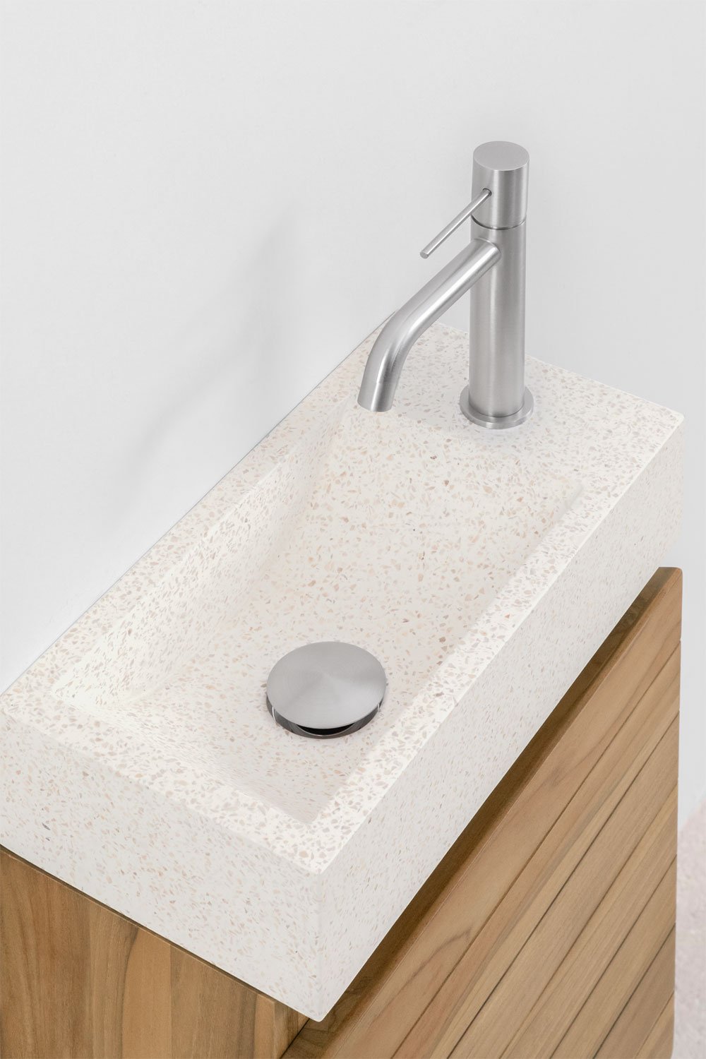 Set Arredo Bagno in Legno Teak con Lavabo Integrato in Cemento Napier , immagine della galleria 4