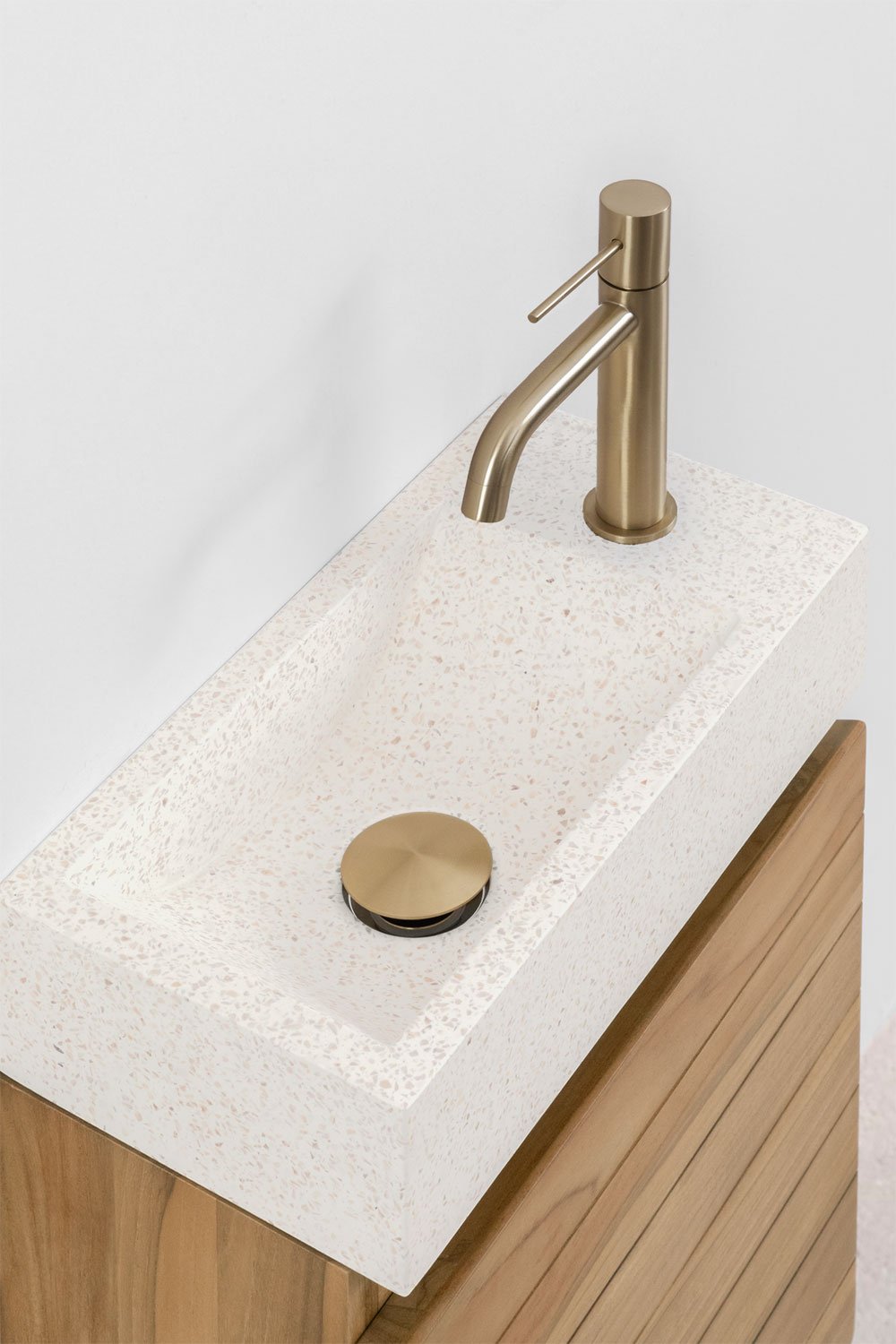 Set Arredo Bagno in Legno Teak con Lavabo Integrato in Cemento Napier , immagine della galleria 4