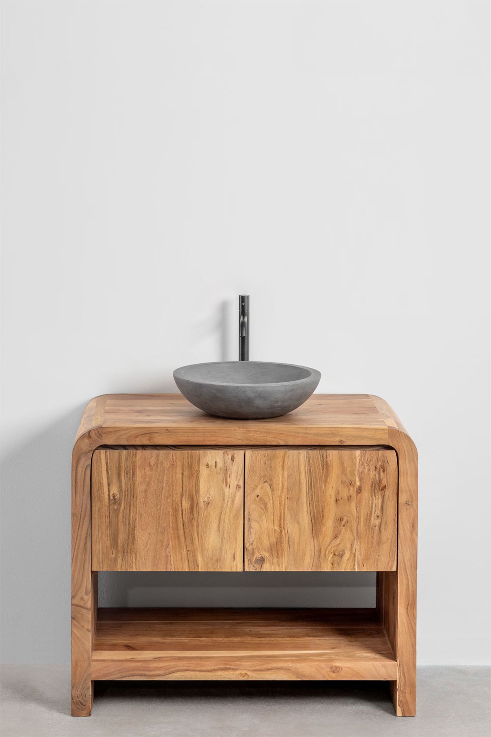 Set di mobili da bagno in legno di acacia Vacry, immagine della galleria 2