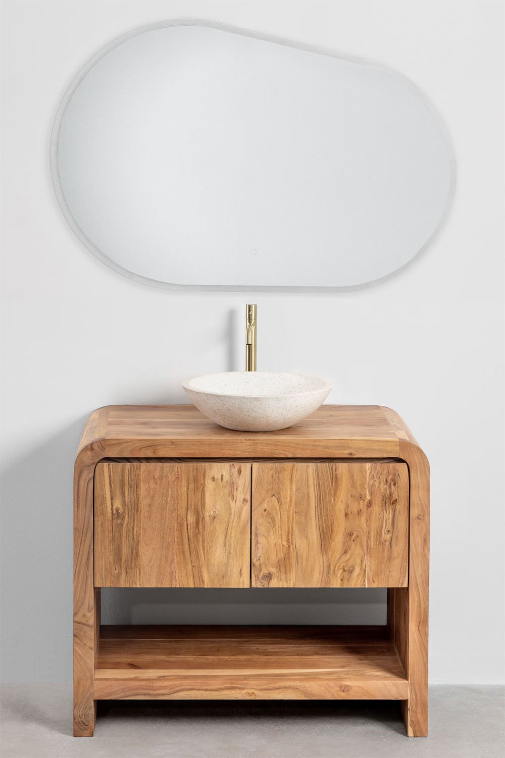 Set di mobili da bagno in legno di acacia Vacry, immagine della galleria 2