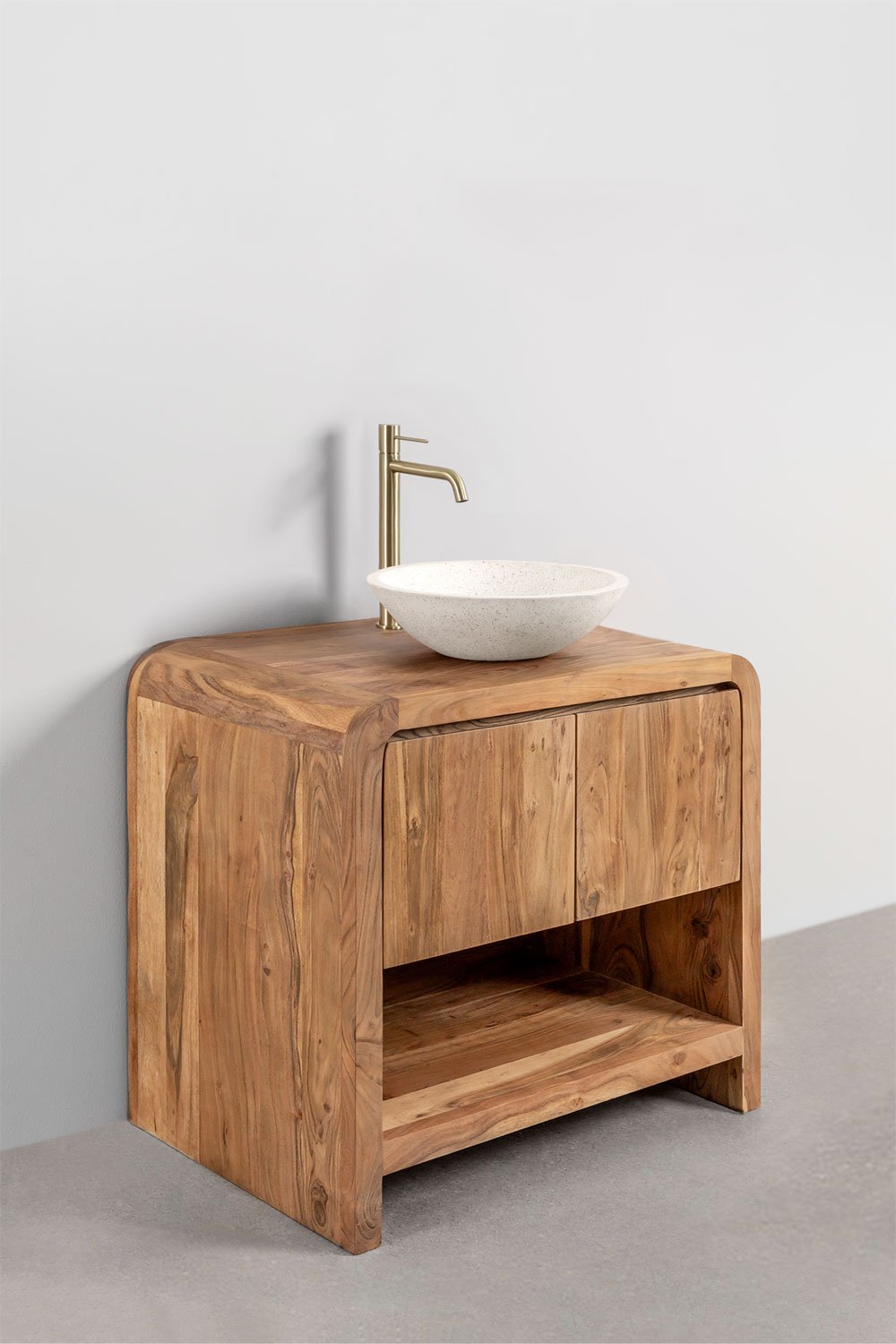 Set di mobili da bagno in legno di acacia Vacry, immagine della galleria 3