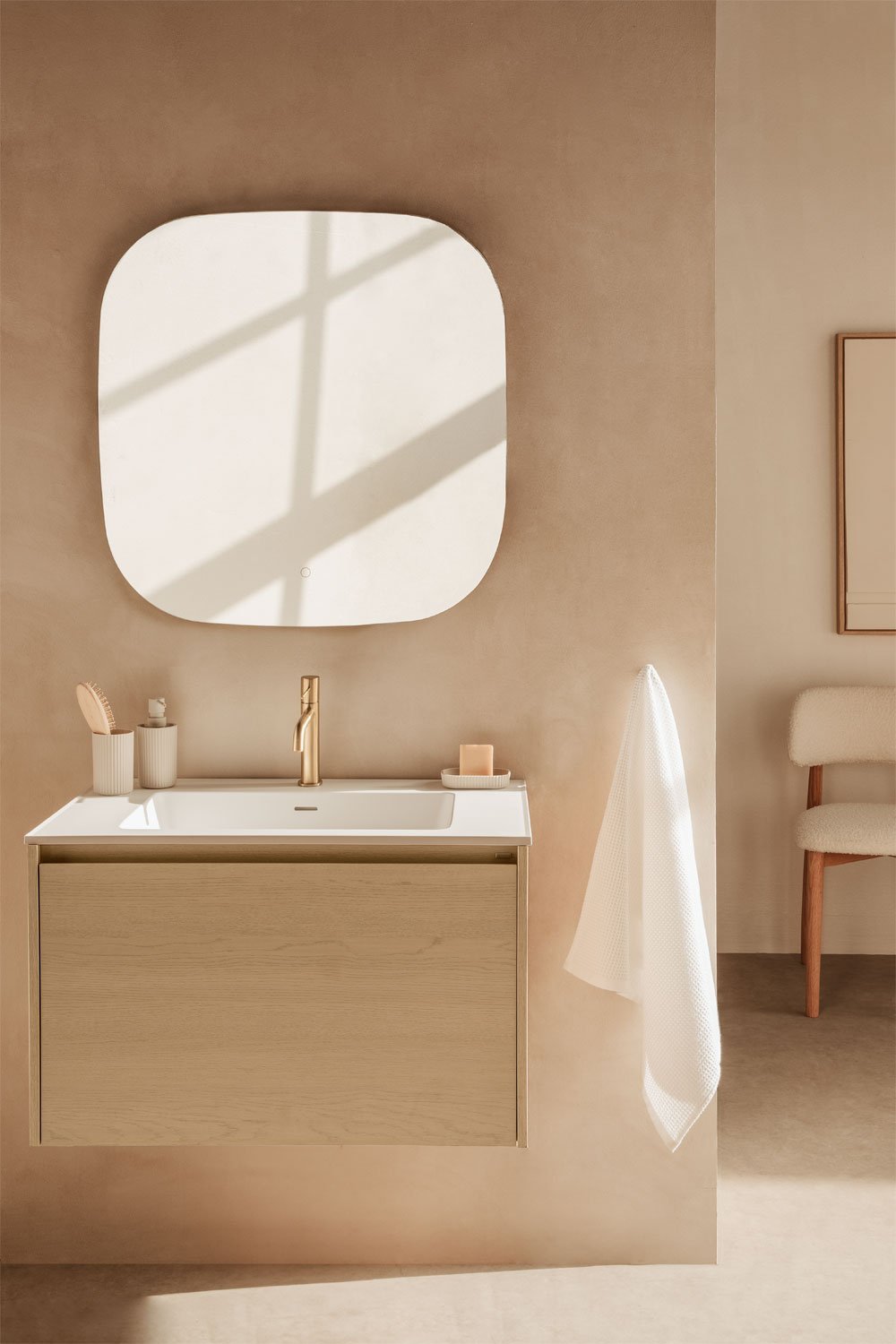 Set mobili da bagno in legno Jacob con lavabo integrato      , immagine della galleria 1