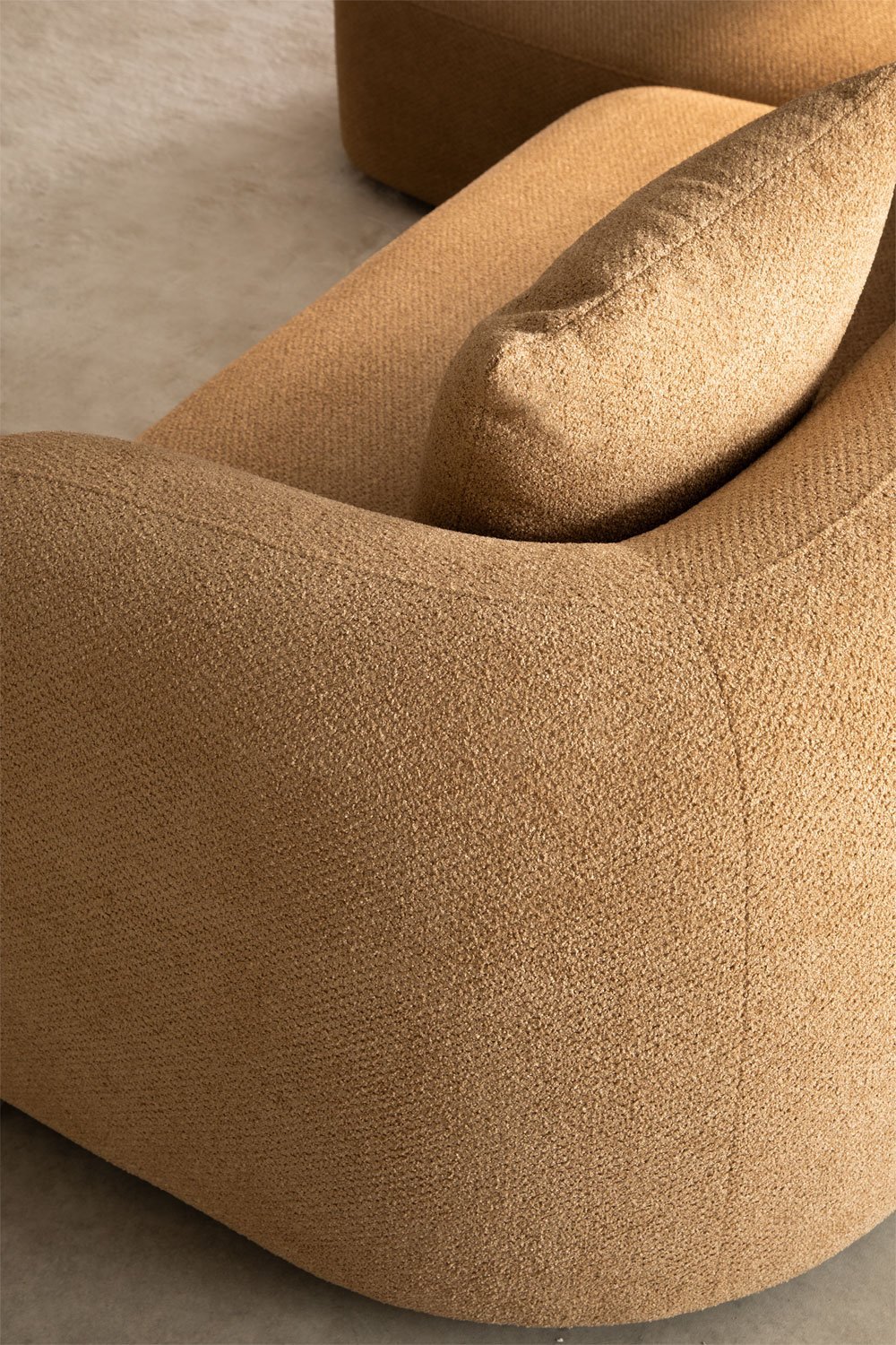 Divano componibile chaise longue sinistra in 2 pezzi in tessuto Coco bouclé , immagine della galleria 2