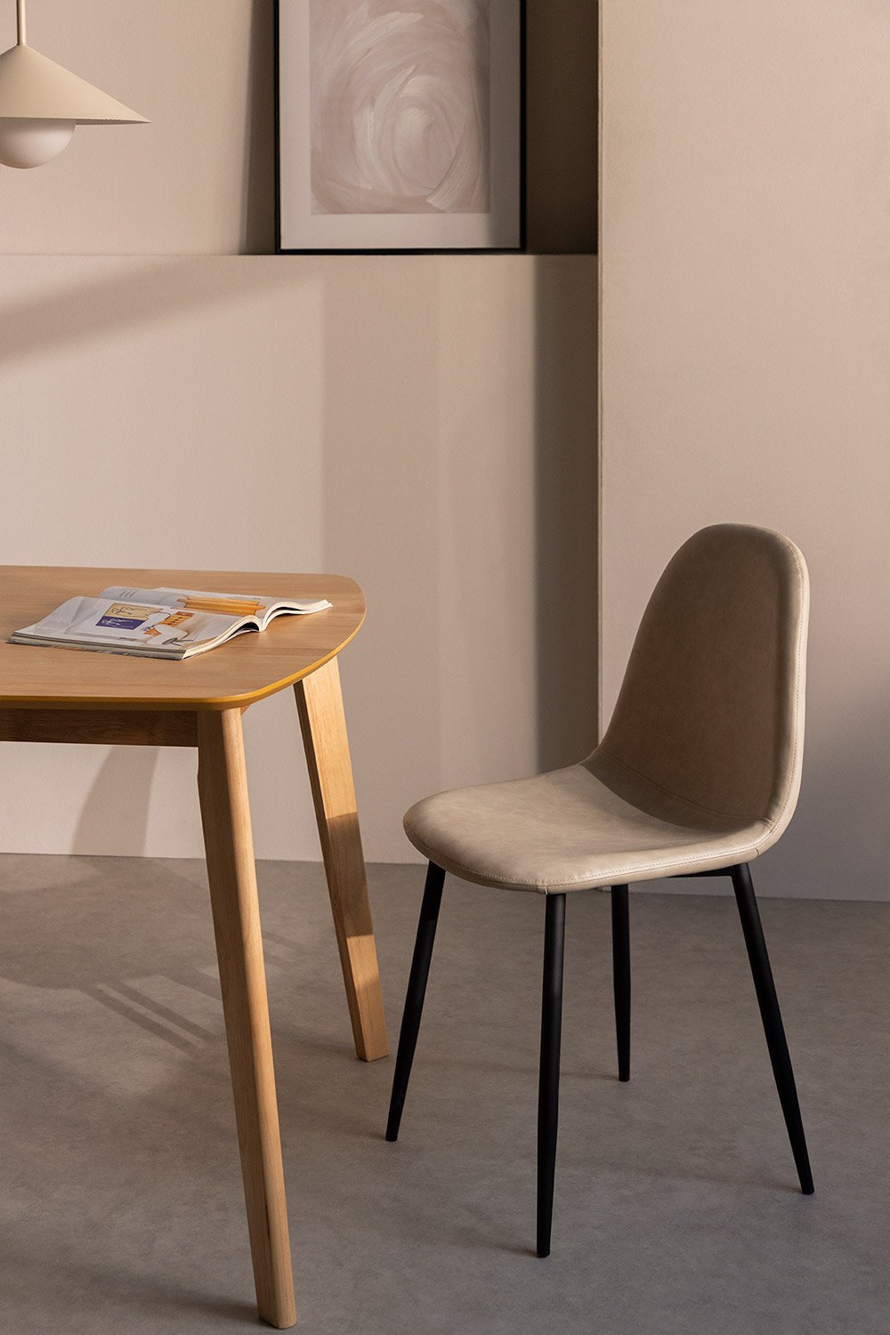 Pacco di 2 sedie da pranzo in ecopelle Glamm, immagine della galleria 1