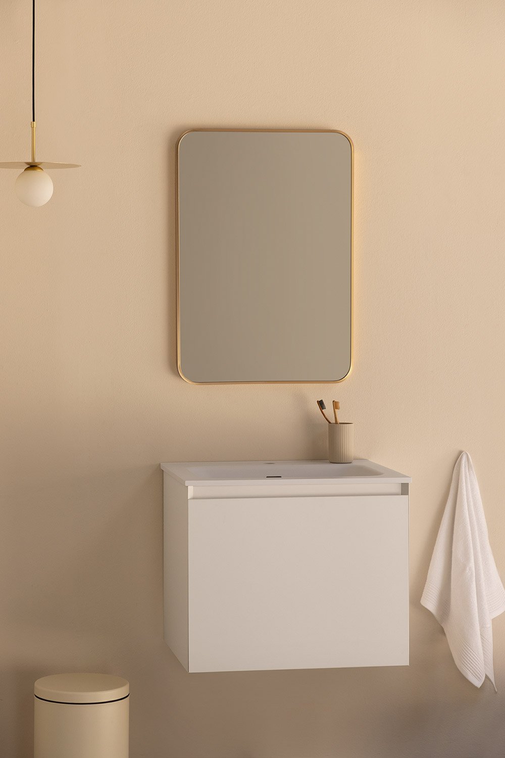 Set mobili da bagno in legno Macrae con lavabo integrato    , immagine della galleria 1