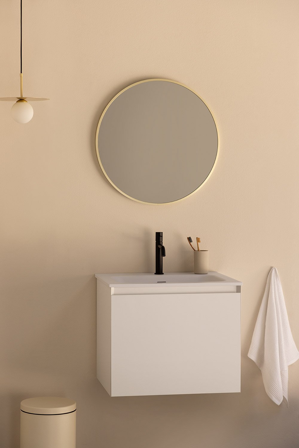 Set mobili da bagno in legno Macrae con lavabo integrato    , immagine della galleria 1