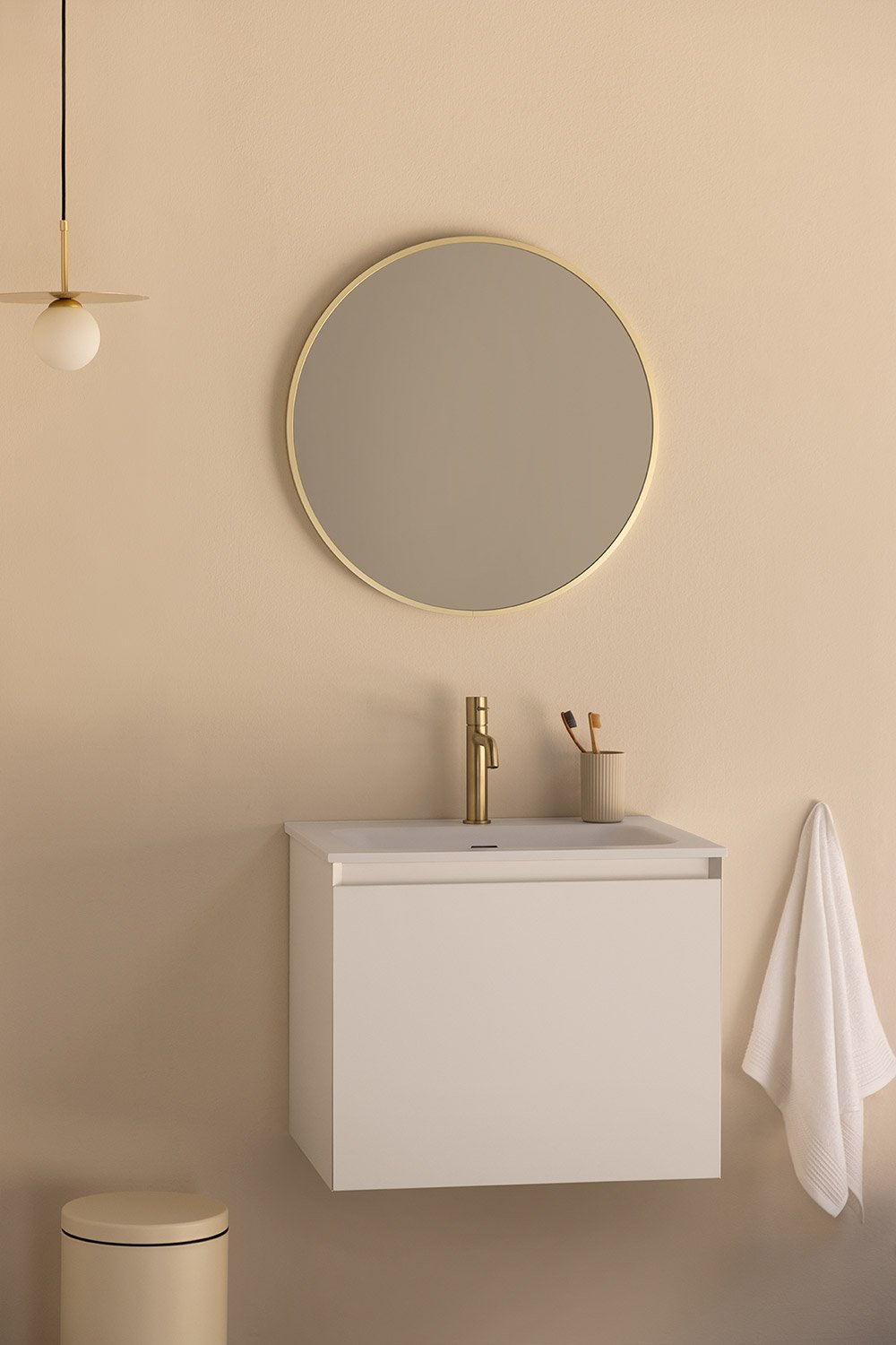 Set mobili da bagno in legno Macrae con lavabo integrato    , immagine della galleria 1