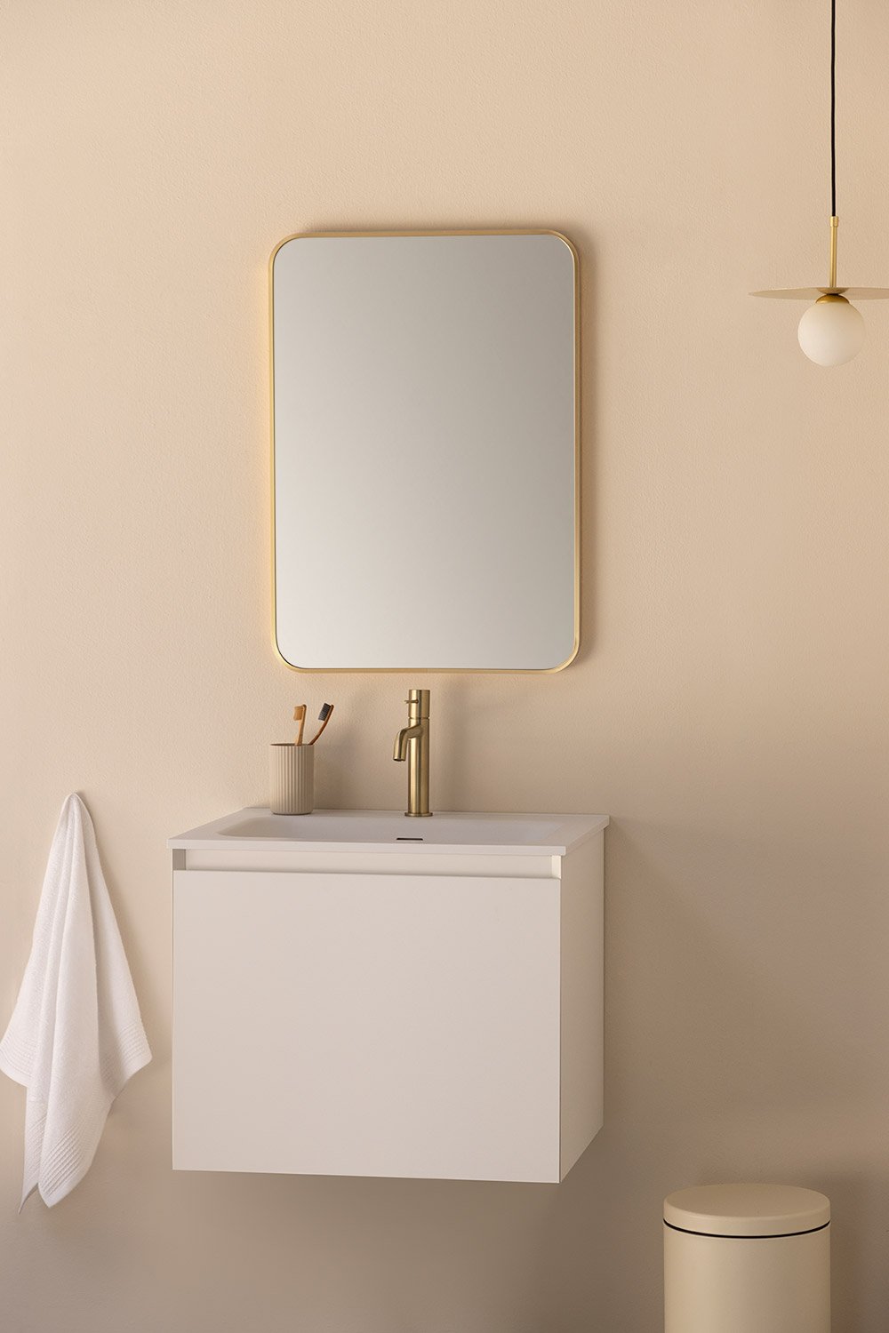 Set mobili da bagno in legno Macrae con lavabo integrato    , immagine della galleria 1