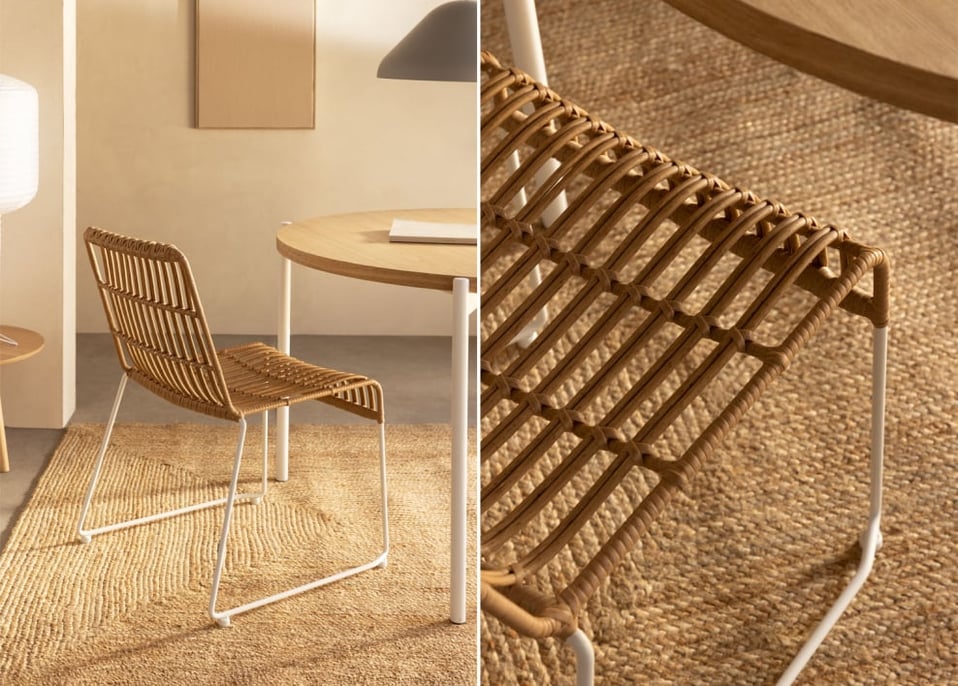 Sedia da pranzo in rattan sintetico Aroa