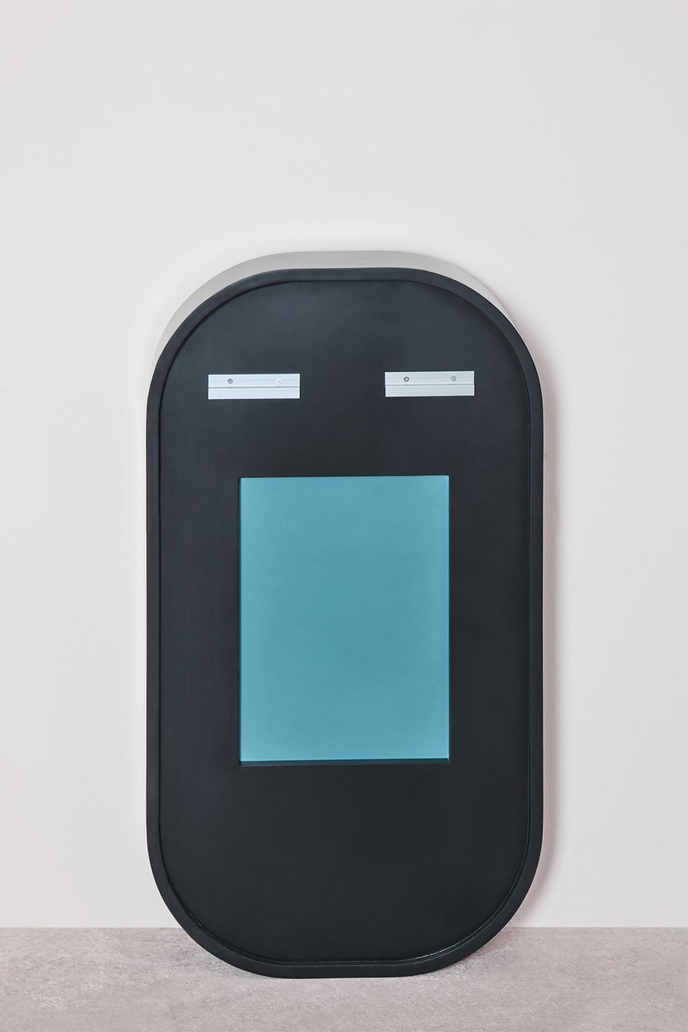 Specchio da parete ovale 50x90 cm per bagno con mensola Warien, immagine della galleria 4