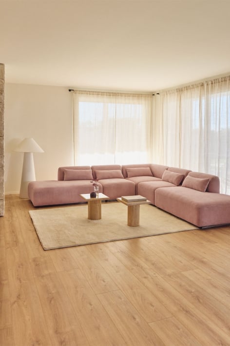 Divano modulare angolare Fogler in 5 pezzi con doppia chaise lounge