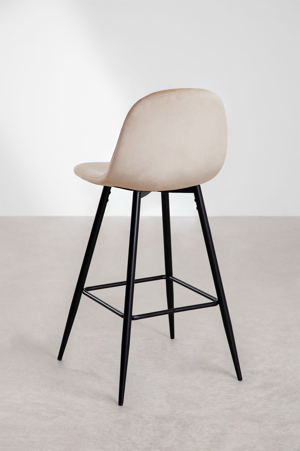 Sgabello alto Glamm in velluto, immagine della galleria 3