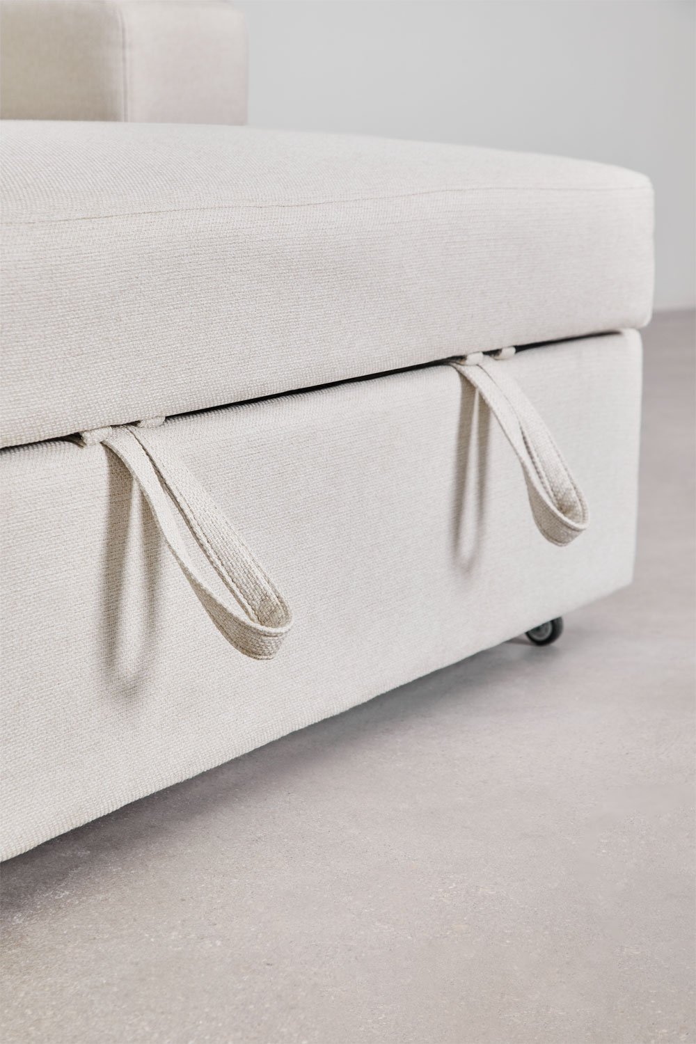 Divano letto chaise longue sinistra 3 posti in tessuto Umay, immagine della galleria 13