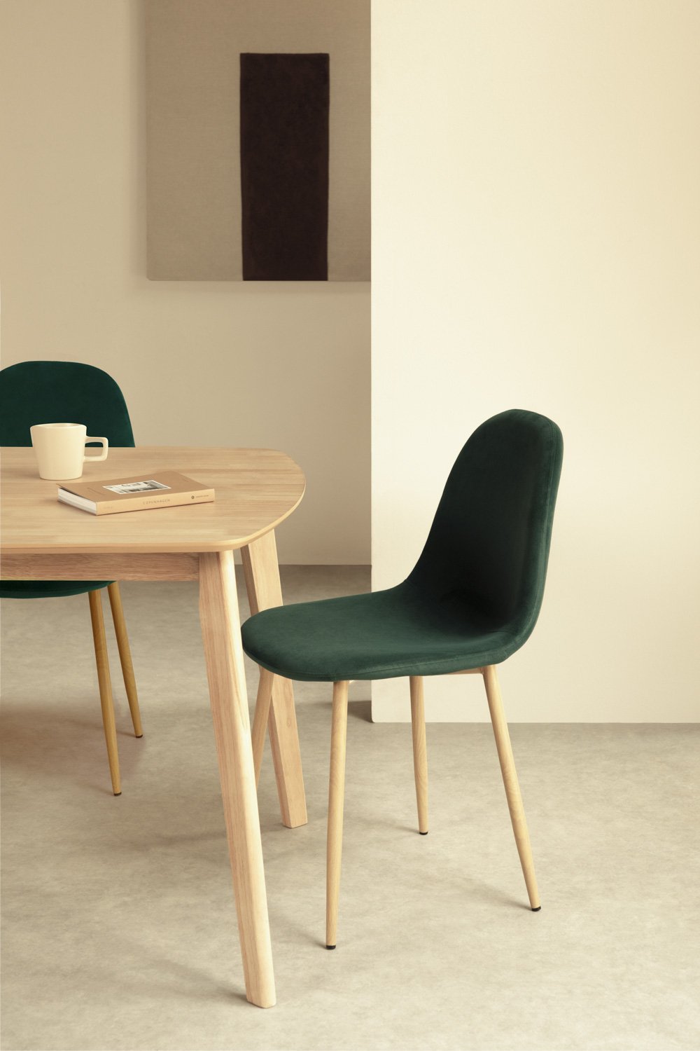 Confezione da 4 sedie da pranzo in velluto Glamm, immagine della galleria 1