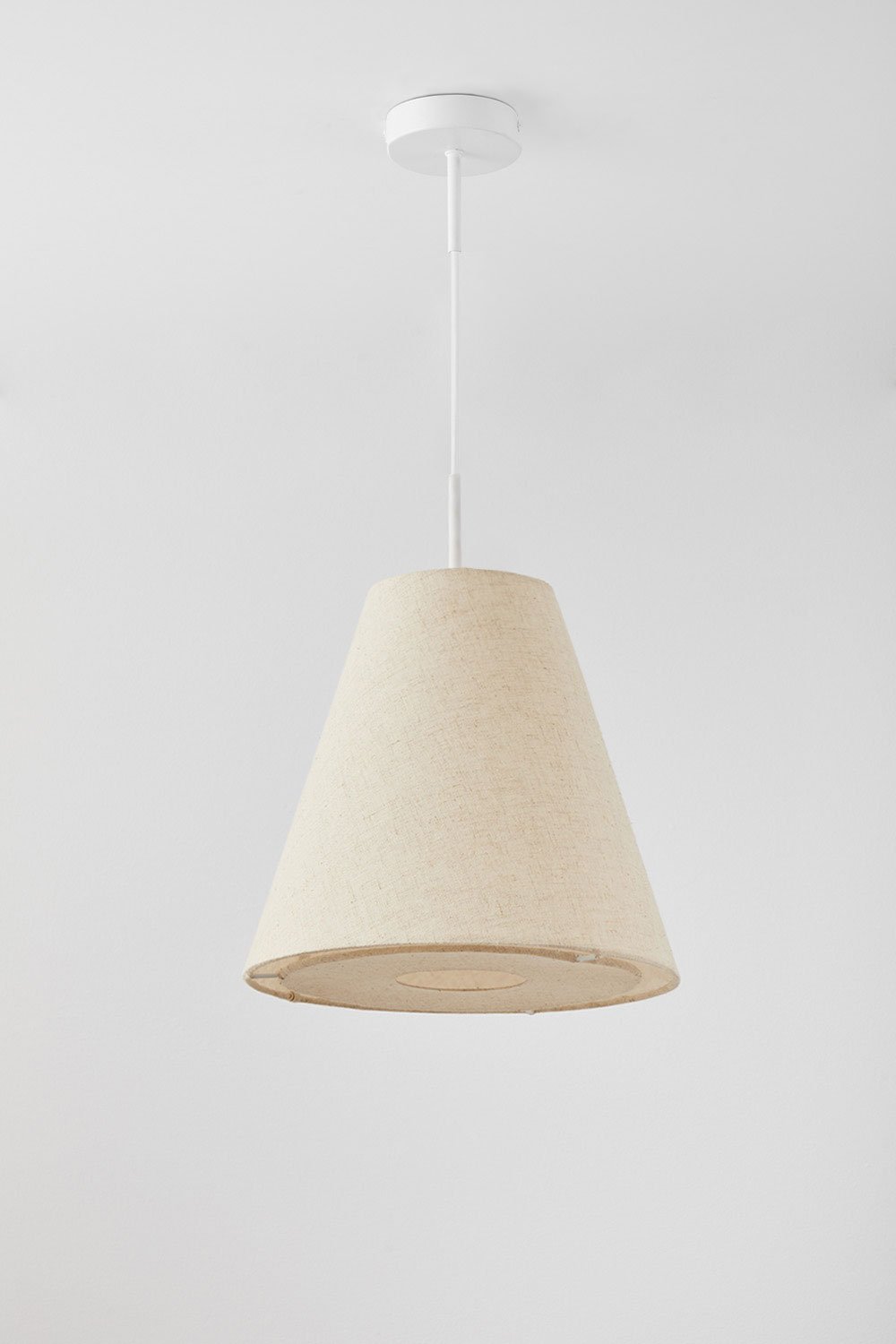 Lampada da soffitto in lino e cotone granato, immagine della galleria 2