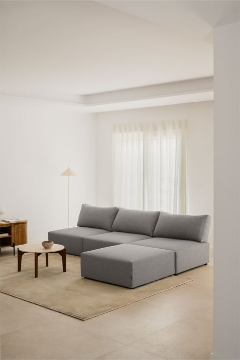 Divano componibile in 3 pezzi con pouf Kata