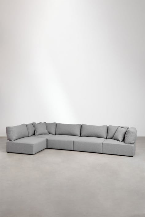 Divano angolare componibile Kata in 5 pezzi - Grigio