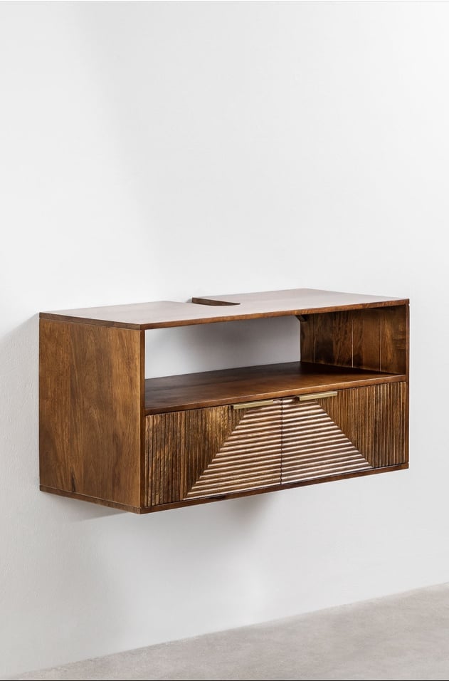 Set di mobili da bagno in legno di mango Baty, immagine della galleria 1