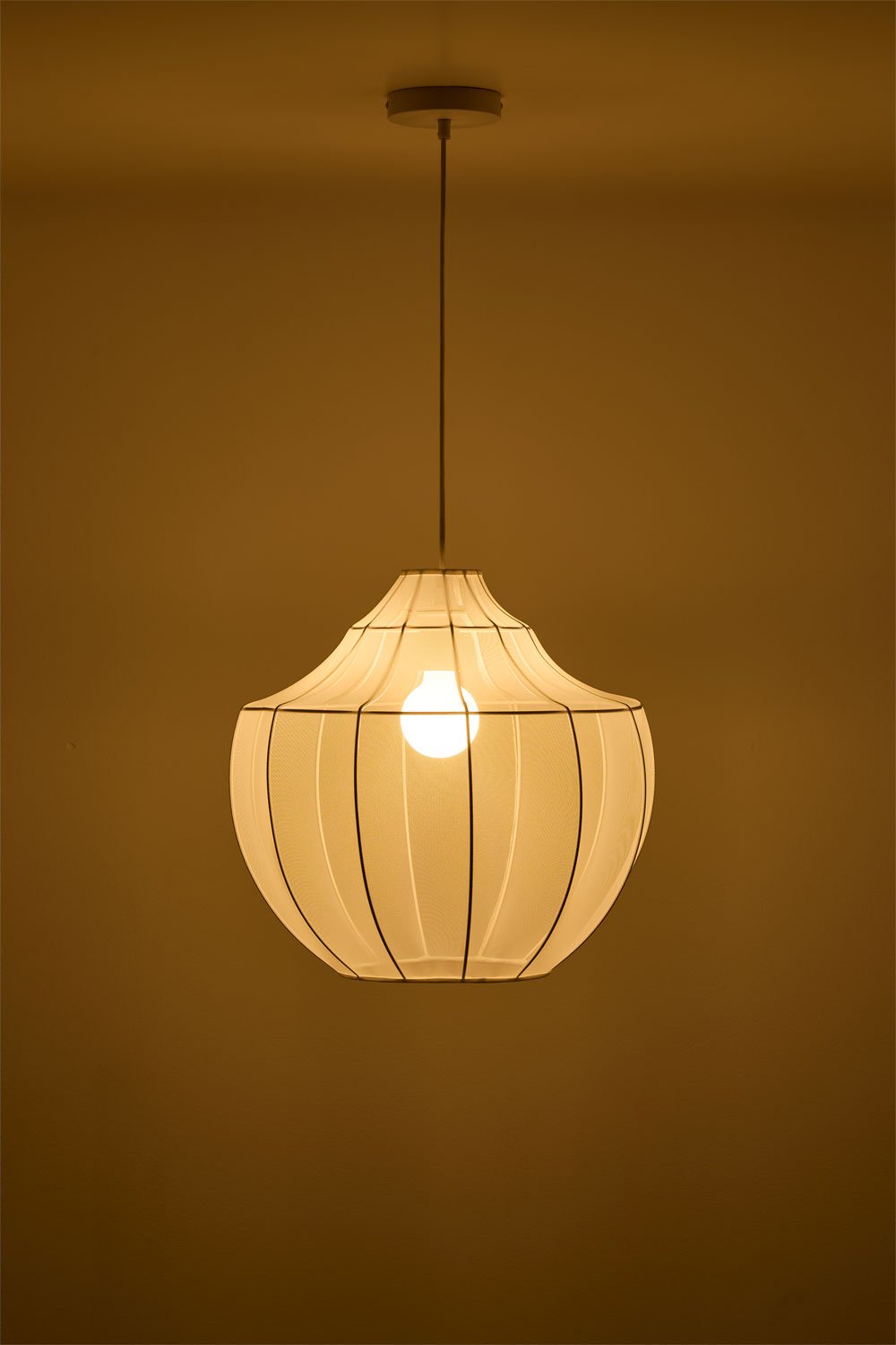 Lampada da soffitto Adaya in metallo e tessuto, immagine della galleria 4