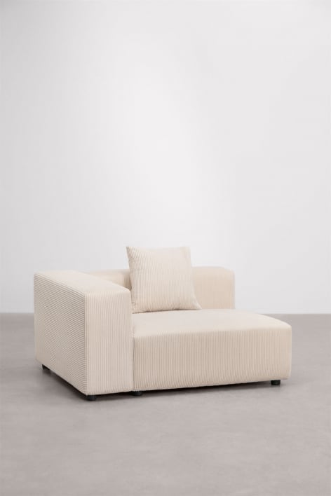 Modulo angolare sinistro (135x113 cm) con bracciolo alto e cuscino per divano modulare Bruna