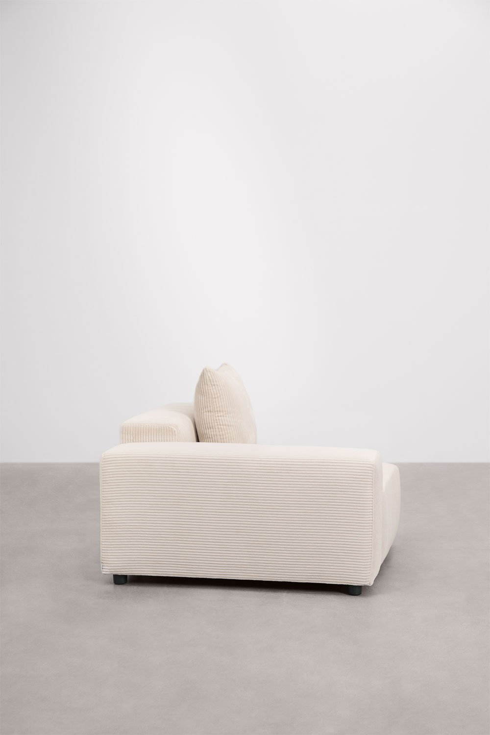 Modulo angolare sinistro 115x113 cm con bracciolo basso e cuscino per divano modulare Bruna, immagine della galleria 3