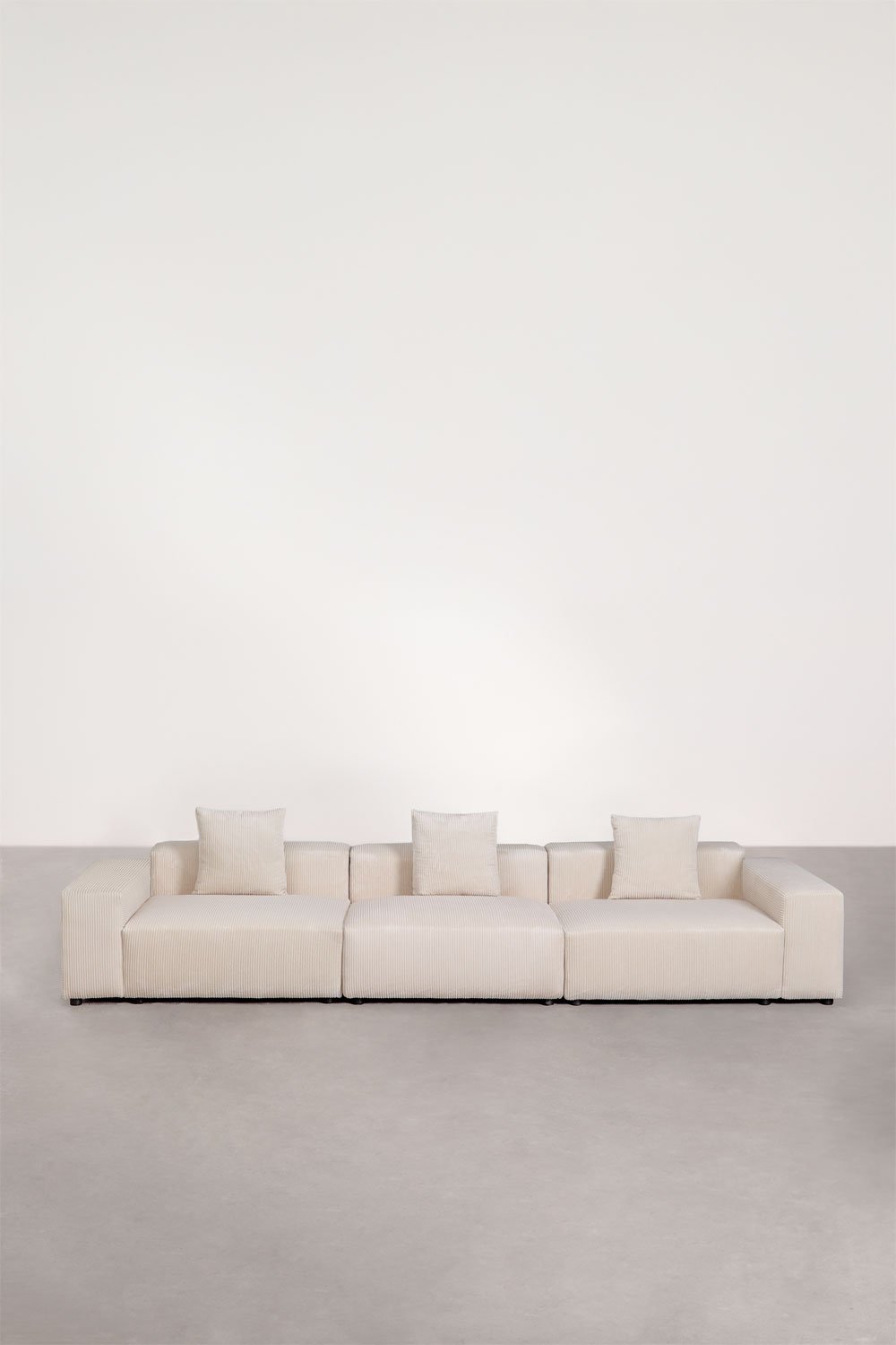 <div>Sofà modulare a 3 pezzi ↔︎375 cm con bracciolo basso Bruna</div>, immagine della galleria 3