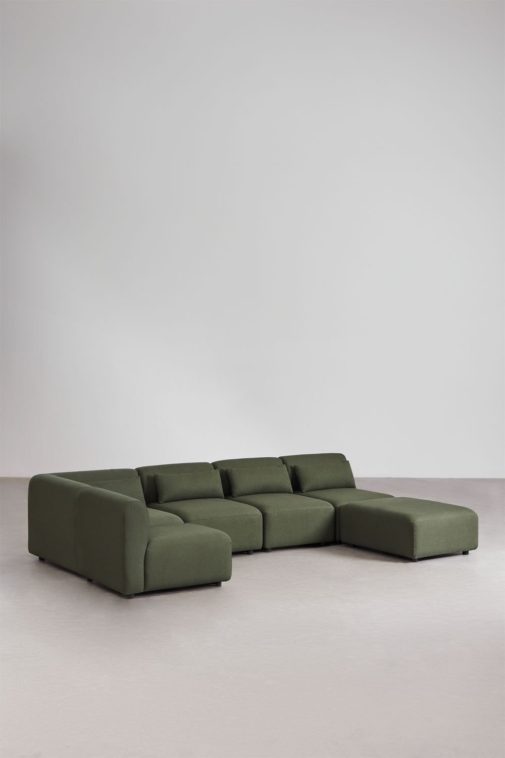 Divano componibile angolare in 5 pezzi con pouf Fogler , immagine della galleria 1