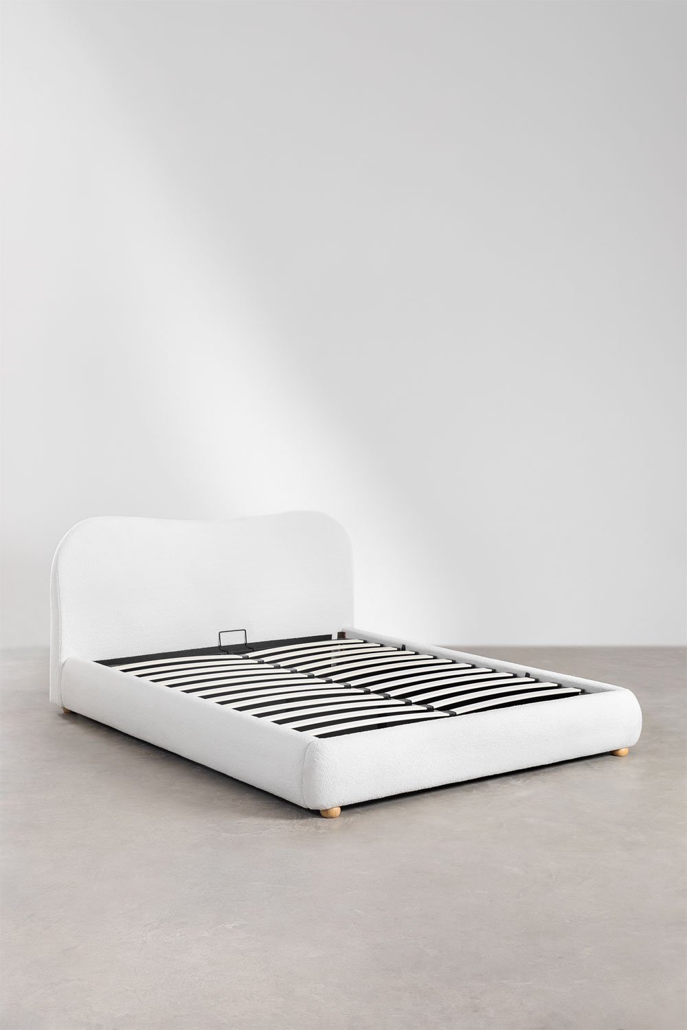 Letto per materasso 180x200cm con contenitore ribaltabile in tessuto soffice Winselet, immagine della galleria 2