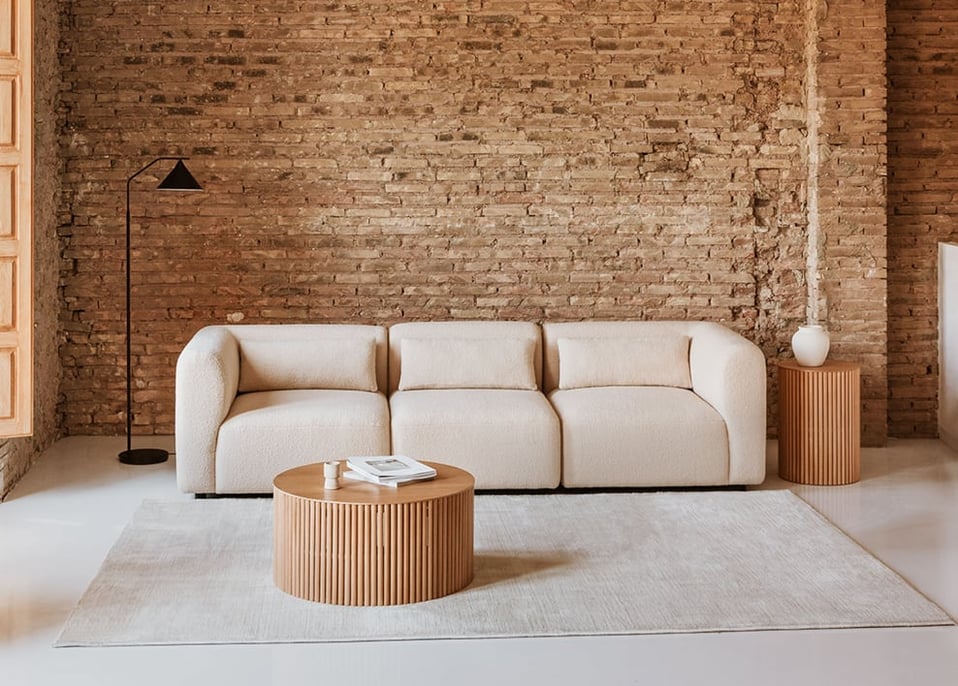 Fogler divano modulare a 3 pezzi - Ciniglia Crema Beige