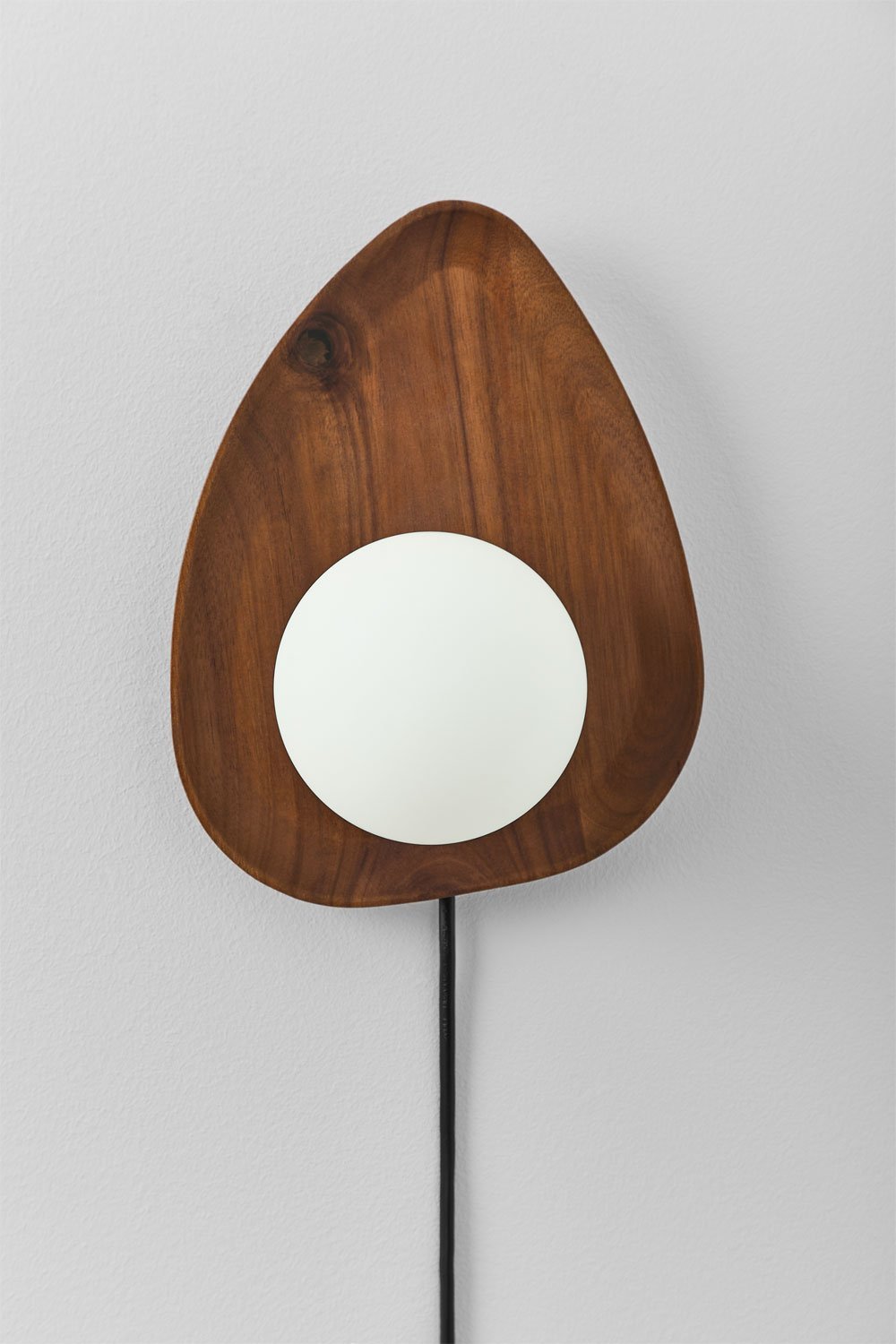 Lampada da parete in legno di acacia ↑24 cm Freidy, immagine della galleria 1