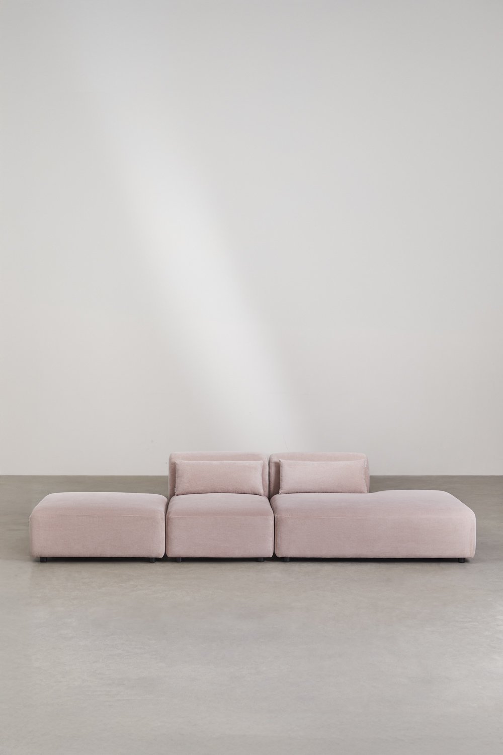 Divano componibile in 2 pezzi con chaise longue destra e pouf Fogler, immagine della galleria 3