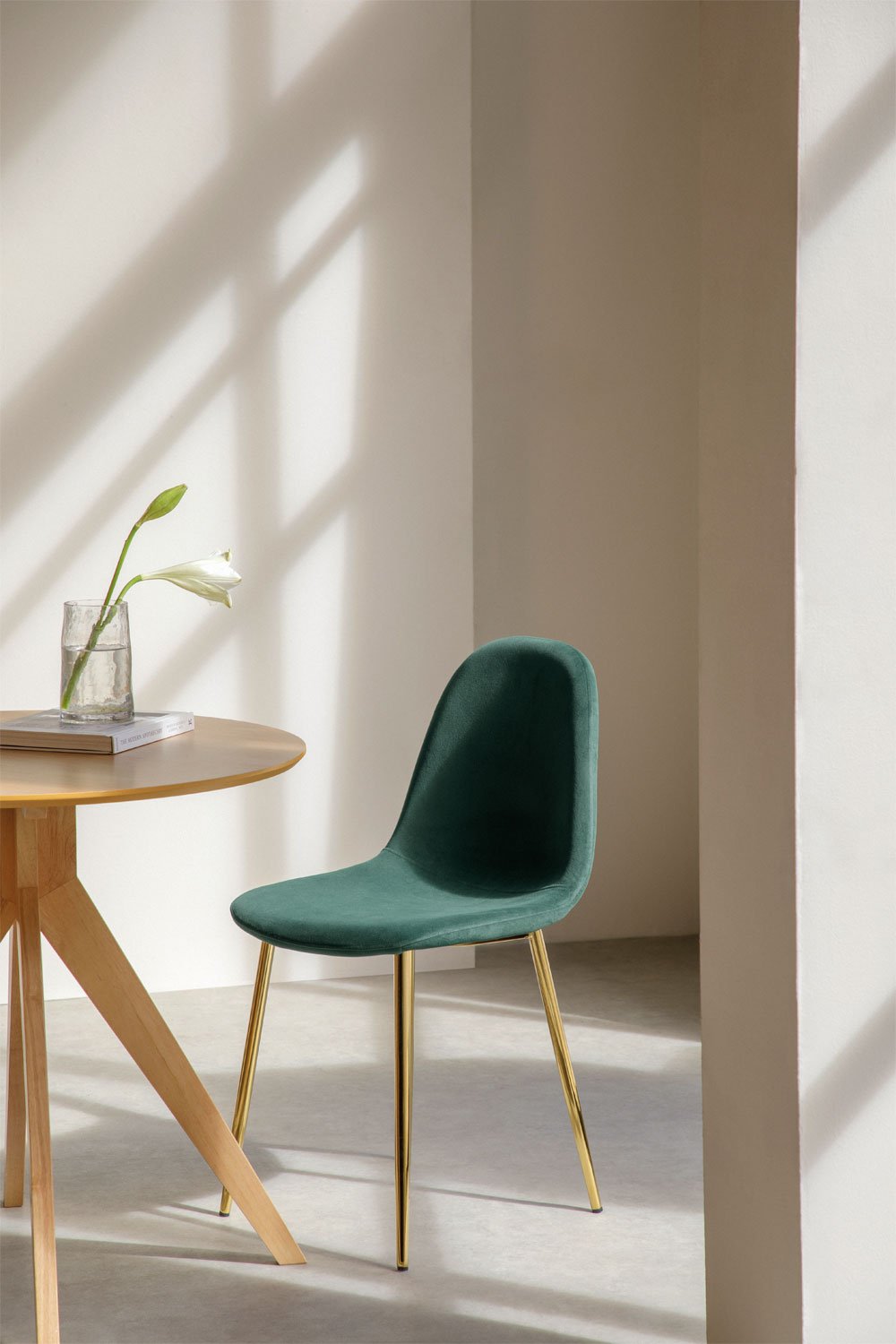 Confezione da 4 sedie da pranzo in velluto Glamm, immagine della galleria 1