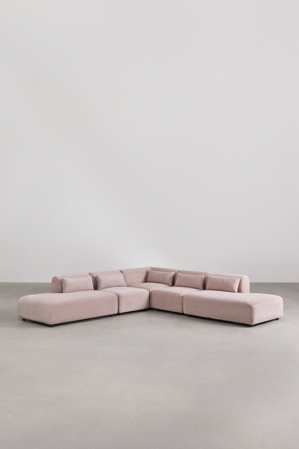 Divano modulare angolare Fogler in 5 pezzi con doppia chaise lounge, immagine della galleria 3
