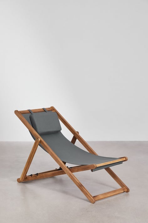 Set di 2 amache pieghevoli con cuscino in legno Kardis