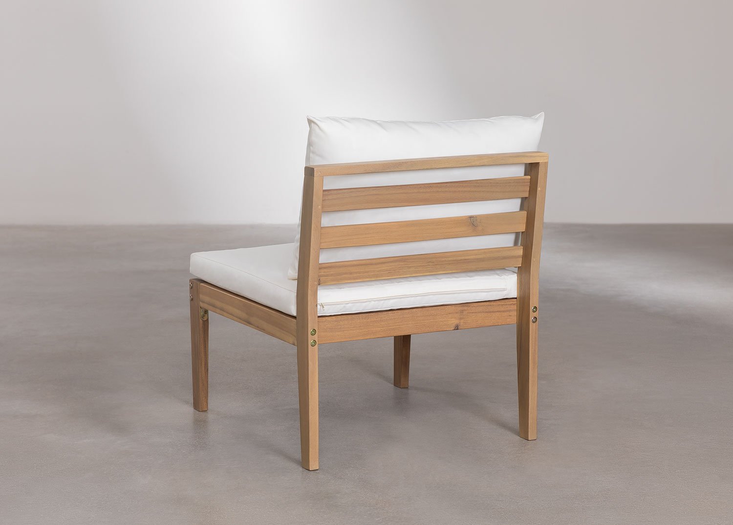 Modulo centrale per divano da giardino componibile Filips in legno di acacia, immagine della galleria 4